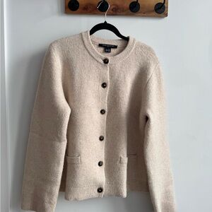 French Connection Cream Button-Front Knit Cardigan